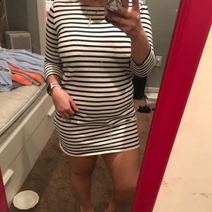 Navy and white dress